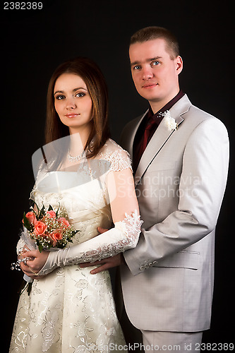 Image of Happy romantic newlyweds
