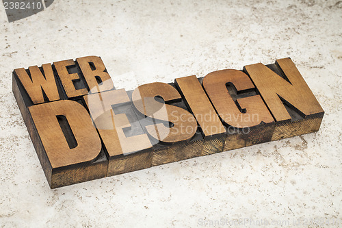 Image of web design in wood type