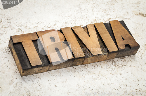 Image of trivia word in wood type