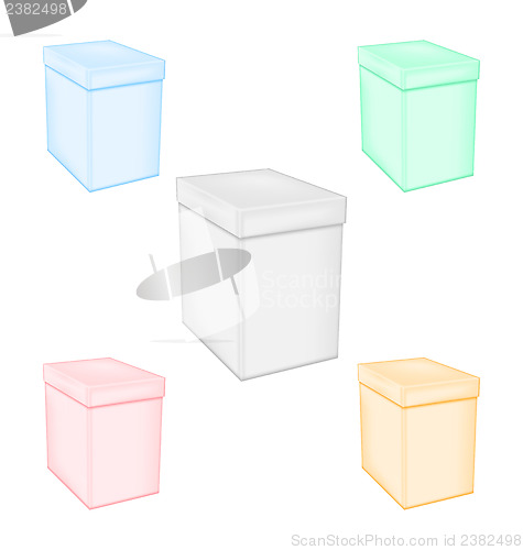 Image of Set colorful closed unprinted boxes