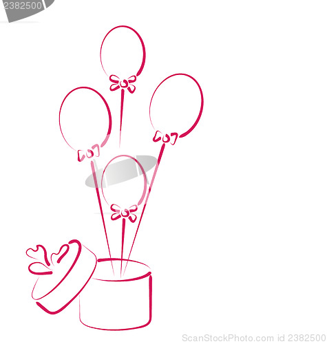 Image of Open gift box with balloons for your holiday