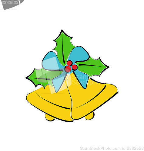 Image of Sketch composition two Christmas bells isolated