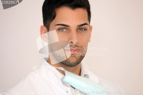 Image of Handsome serious male doctor