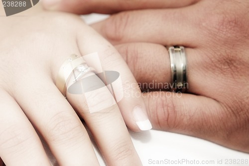 Image of Romantic hands with wedding rings