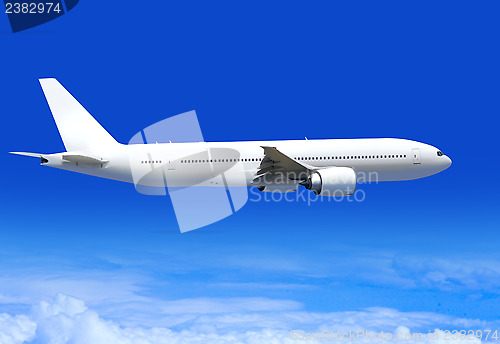 Image of passenger plane in aerosphere