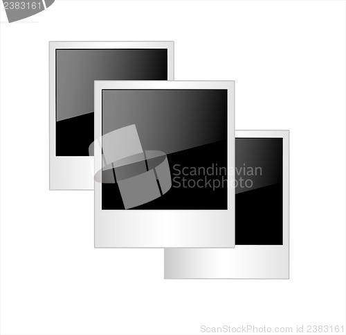 Image of Polaroid photo frames isolated on white background.