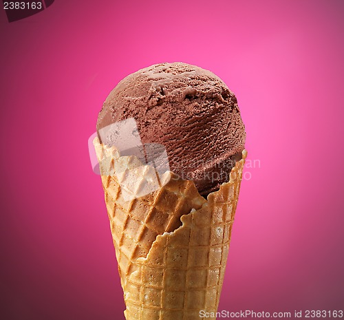 Image of Chocolate Ice cream on brown background