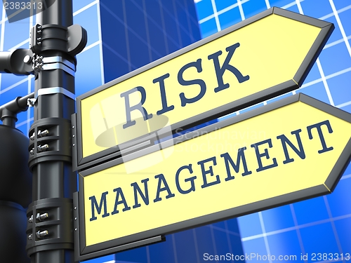 Image of Business Concept. Risk Management Roadsign.