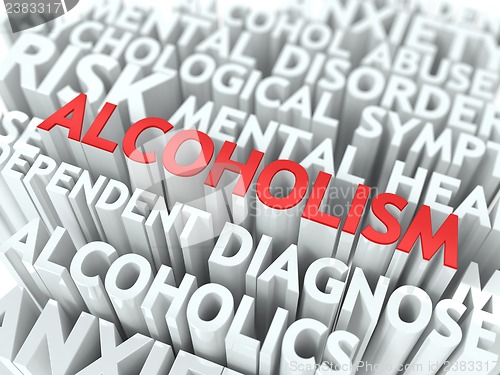 Image of Alcoholism. The Wordcloud Concept.