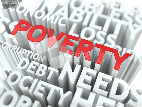 Image of Poverty. The Wordcloud Concept.