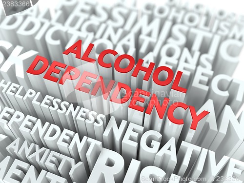 Image of Alcohol Dependency. The Wordcloud Concept.