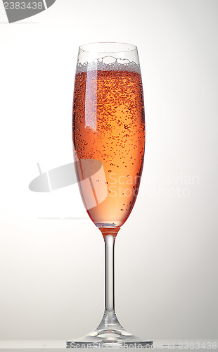 Image of glass of pink sparkling wine