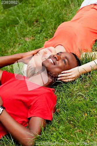 Image of young couple in love summertime fun happiness romance 