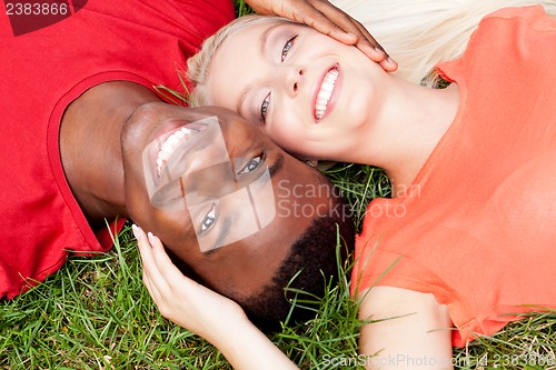Image of young couple in love summertime fun happiness romance 