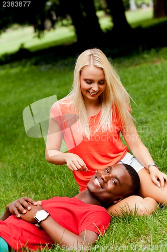 Image of young couple in love summertime fun happiness romance 