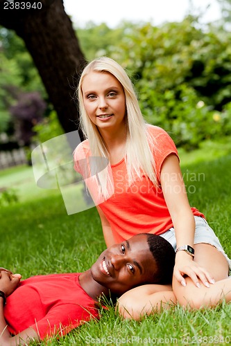 Image of young couple in love summertime fun happiness romance 