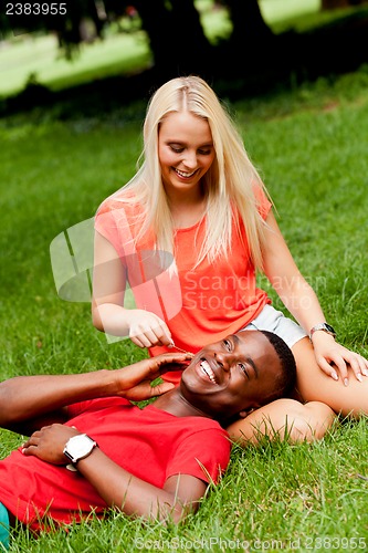 Image of young couple in love summertime fun happiness romance 