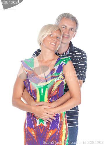 Image of Affectionate middle-aged couple