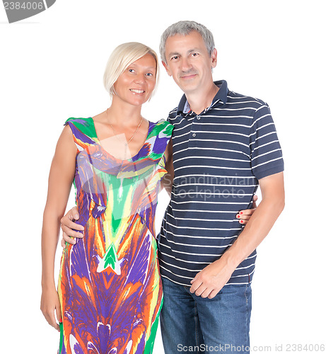 Image of Smiling attractive middle-aged couple