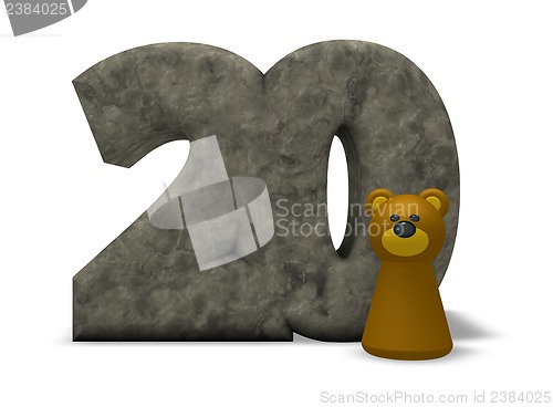 Image of stone number and bear