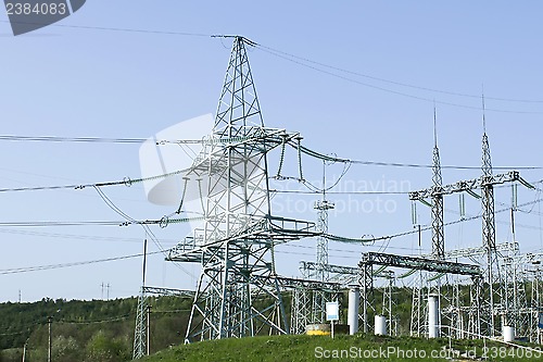 Image of High voltage towers and other equipment