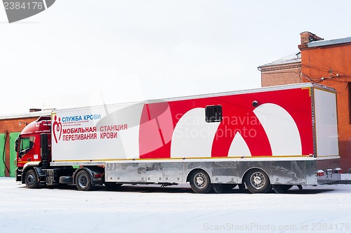 Image of Blood transportatiobn truck