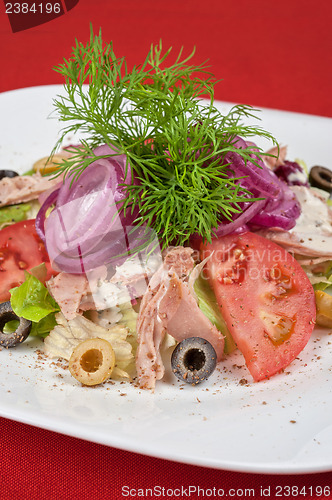 Image of chicken meat filet salad