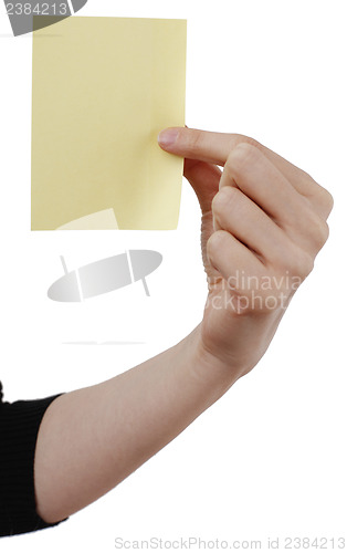 Image of Woman and post it