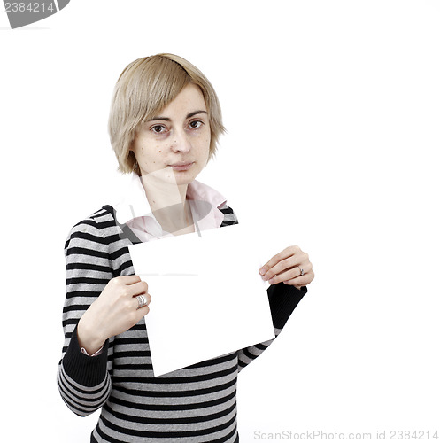 Image of Woman holding a paper