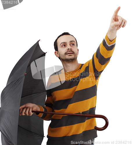 Image of Man with umbrella