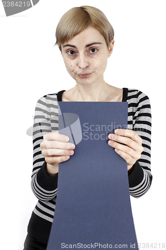 Image of Woman holding a paper