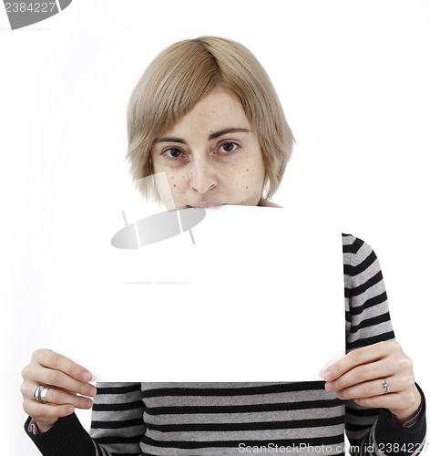 Image of Woman holding a paper