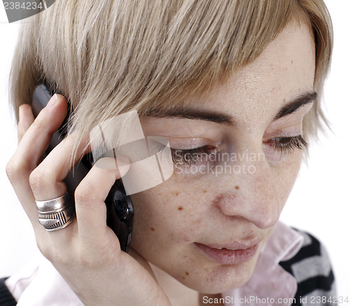 Image of Woman talking on phone