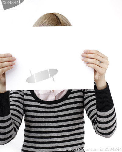 Image of Woman holding a paper