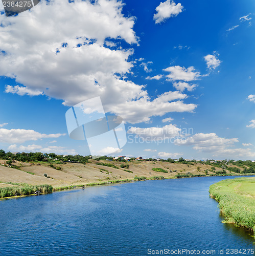 Image of clouds over river