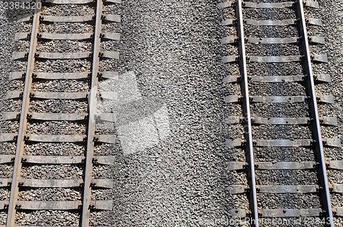 Image of two railroads. top view