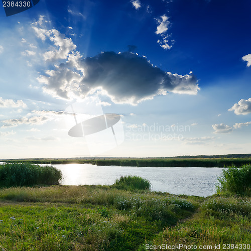 Image of dramatic sky over river