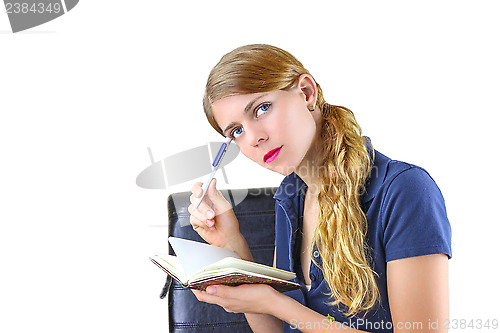 Image of Woman preparing a list
