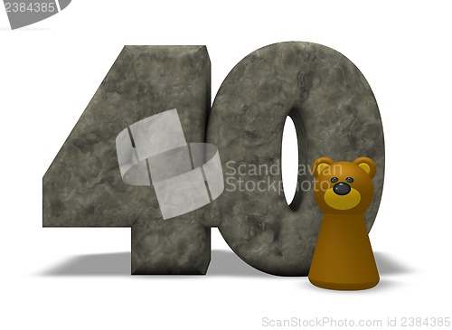 Image of stone number and bear