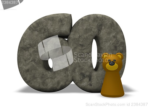 Image of stone number and bear