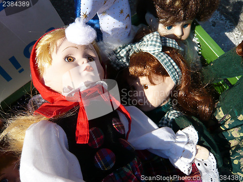 Image of Dolls on Flea Market