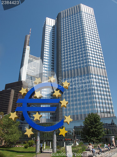 Image of Frankfurt am Main, Germany - July 5, 2013: The world famous building of the European Central Bank.