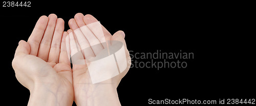 Image of White hand on black