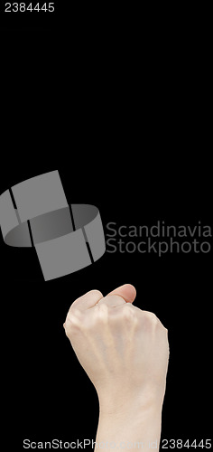 Image of White hand on black