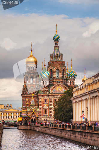Image of Savior on Blood Cathedral in St. Petersburg, Russia