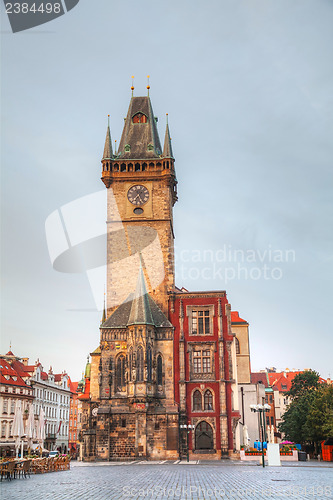 Image of Old City Hall in Prague in the morning
