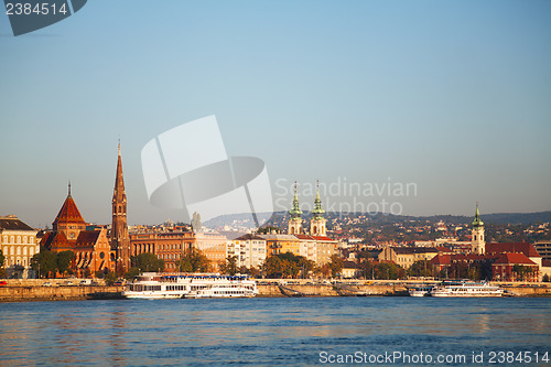 Image of Old Budapest overview as seen from Danube river bank