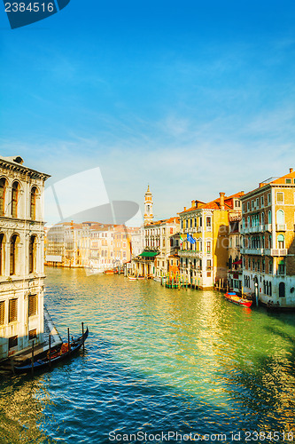 Image of View to Grande Canal in Venice from the Rialto bridge