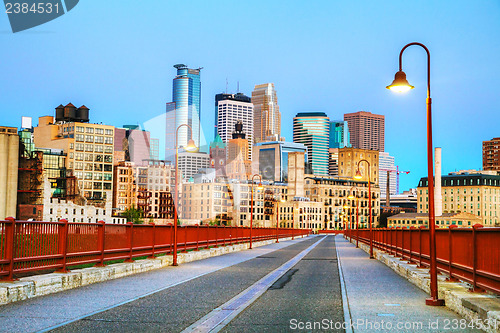 Image of Downtown Minneapolis, Minnesota at night time