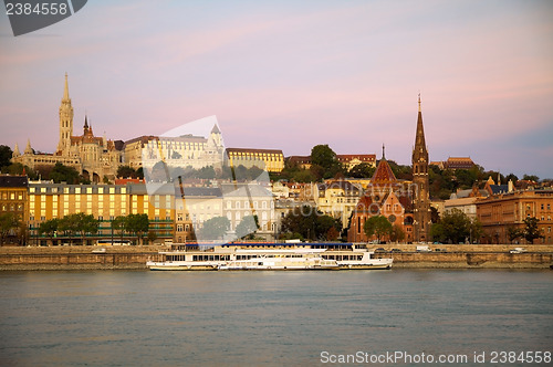 Image of Old Budapest overview as seen from Danube river bank